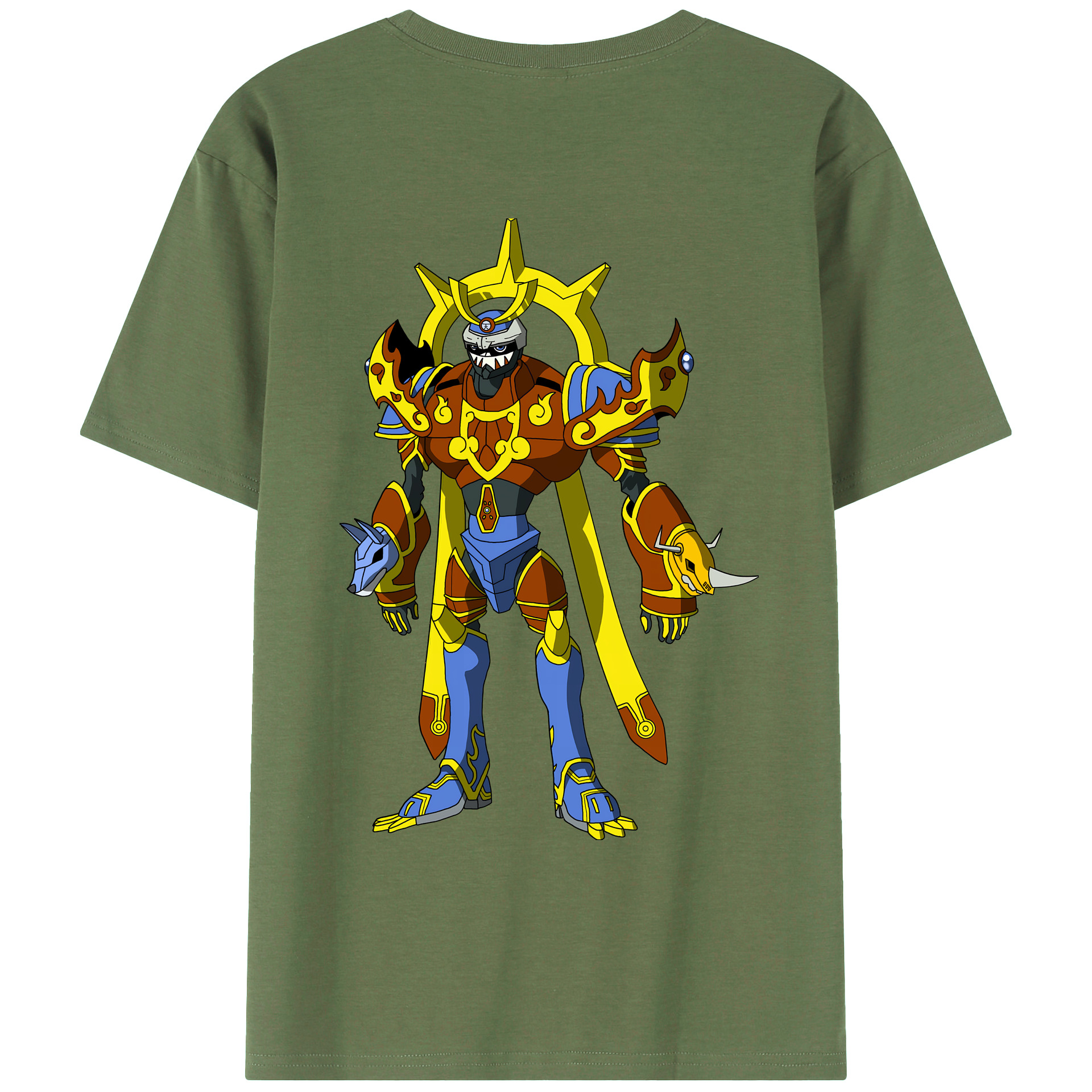 （画像用） Digimon デジタルモンスター/デジモン 綿100％ メンズ半袖Tシャツ（バックプリント） 通気性
